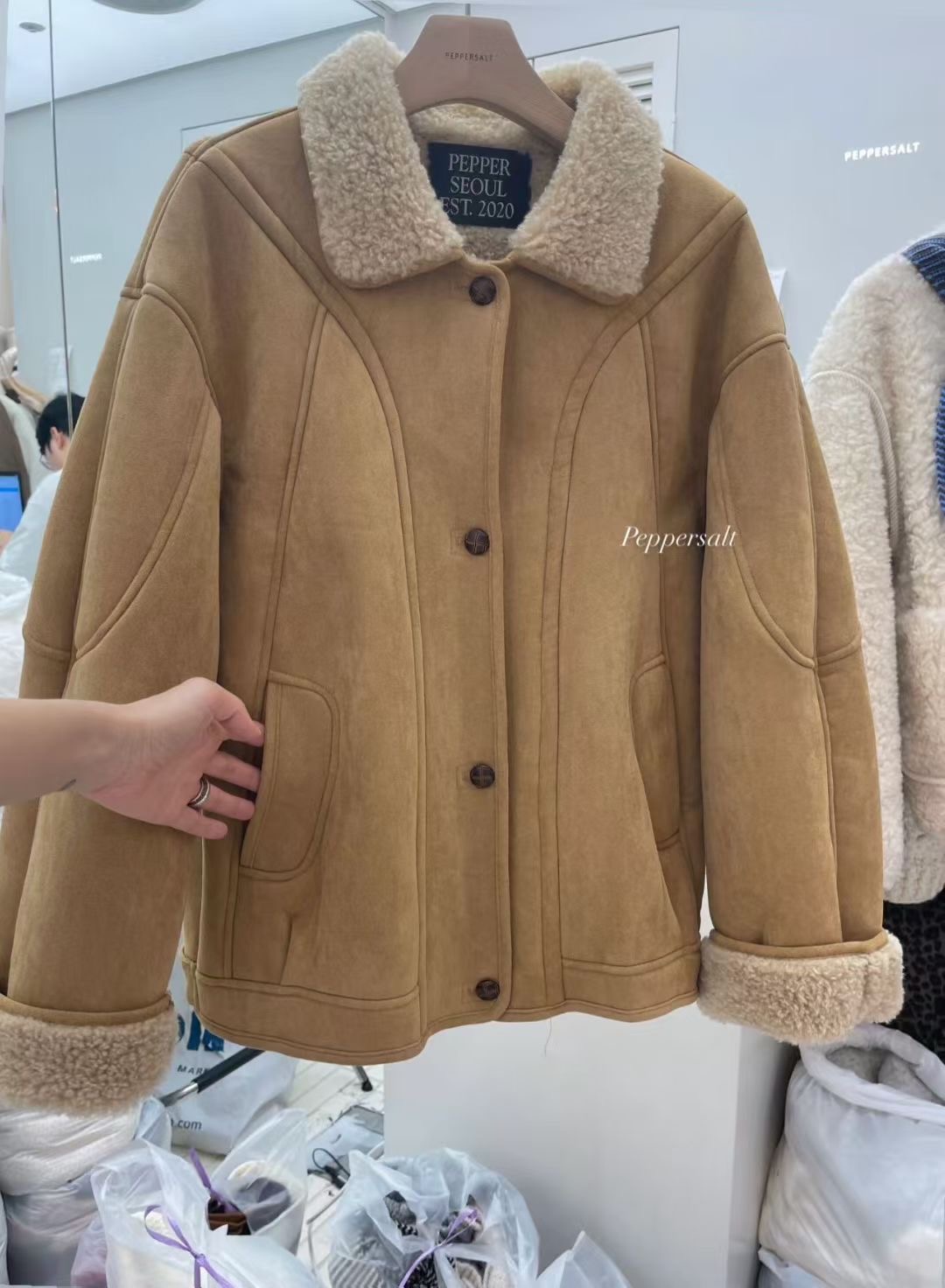 PEPPER 페페東大門㊣直郵女裝新品25秋冬熱賣推薦短款大衣PEPPER-SEOUL短款大衣