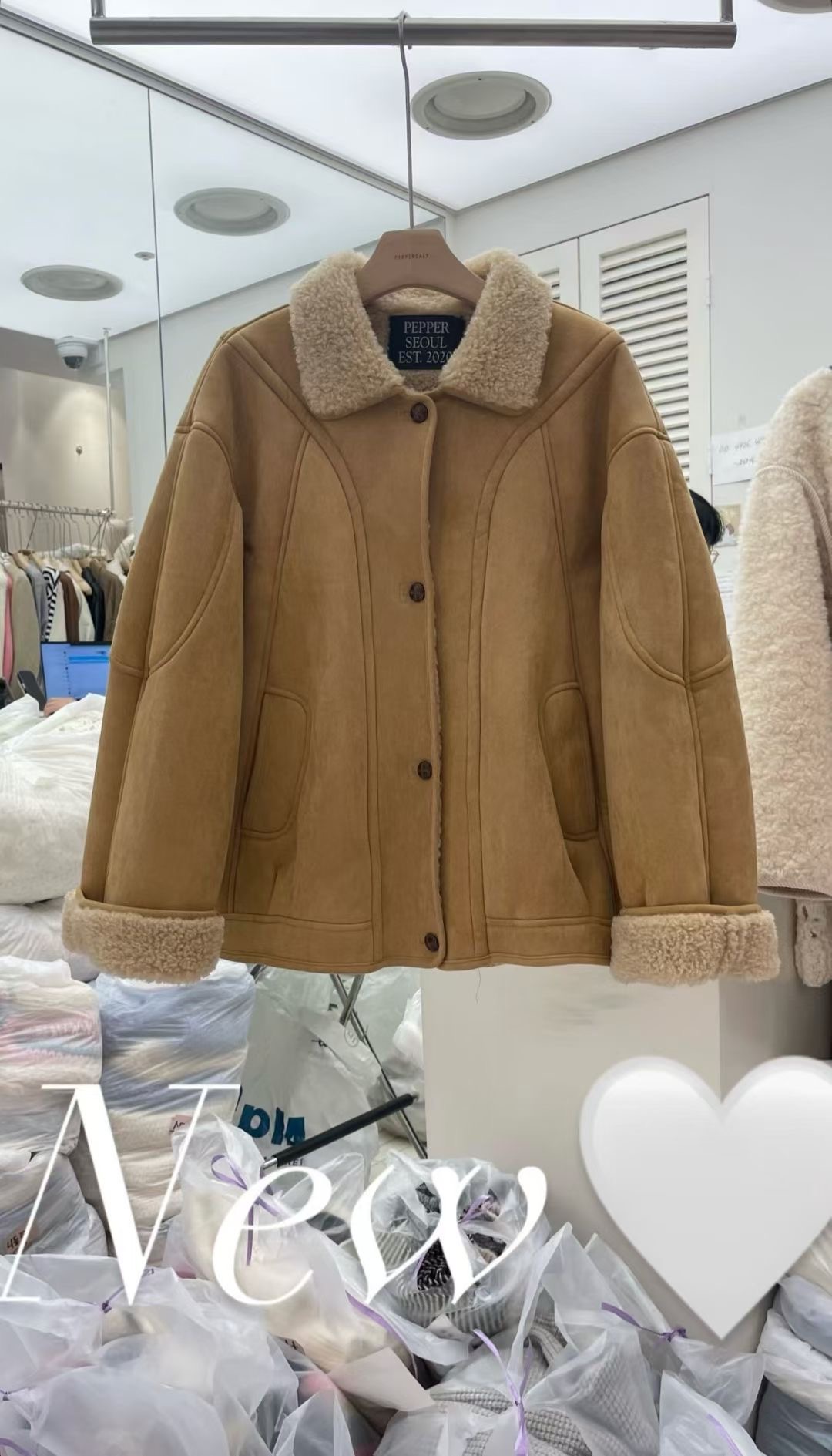 PEPPER 페페東大門㊣直郵女裝新品25秋冬熱賣推薦短款大衣PEPPER-SEOUL短款大衣