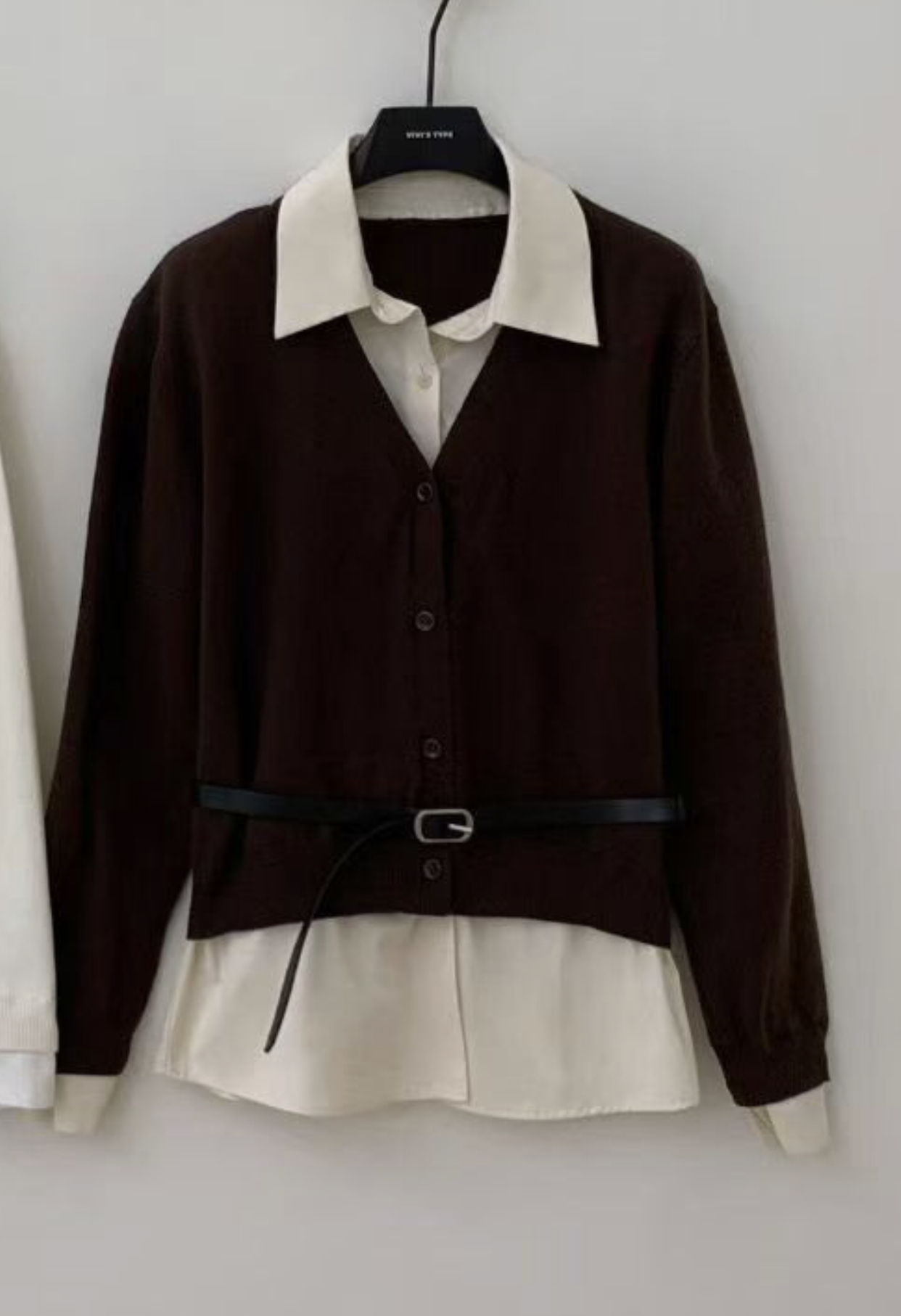 ANGE東大門㊣實拍女士新款真品25秋冬休閑推薦針織衫含腰帶ANGE針織衫圖色2