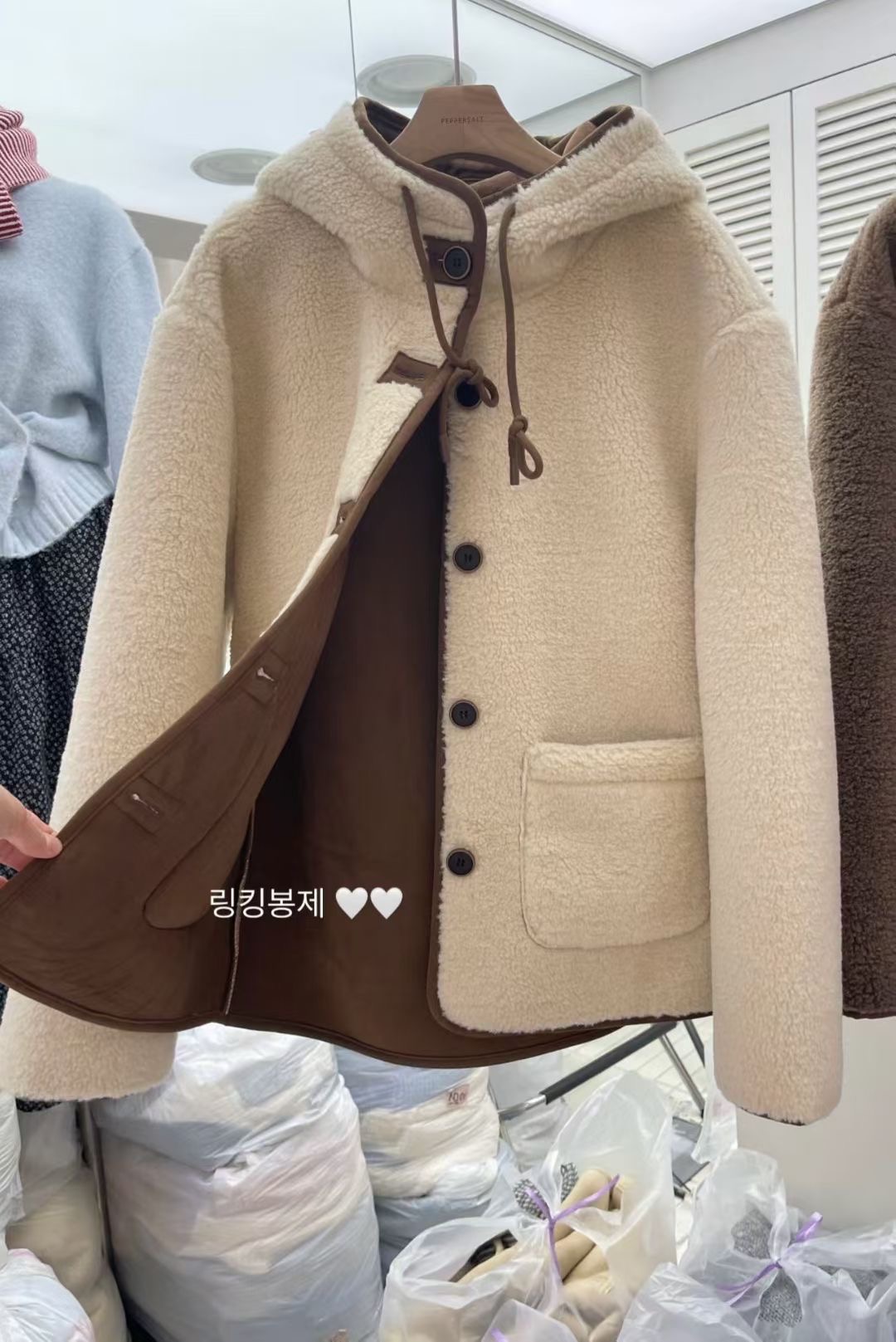 PEPPER 페페韓國代購㊣女裝新品休閑25秋冬職業人氣短款大衣PEPPER-SEOUL短款大衣