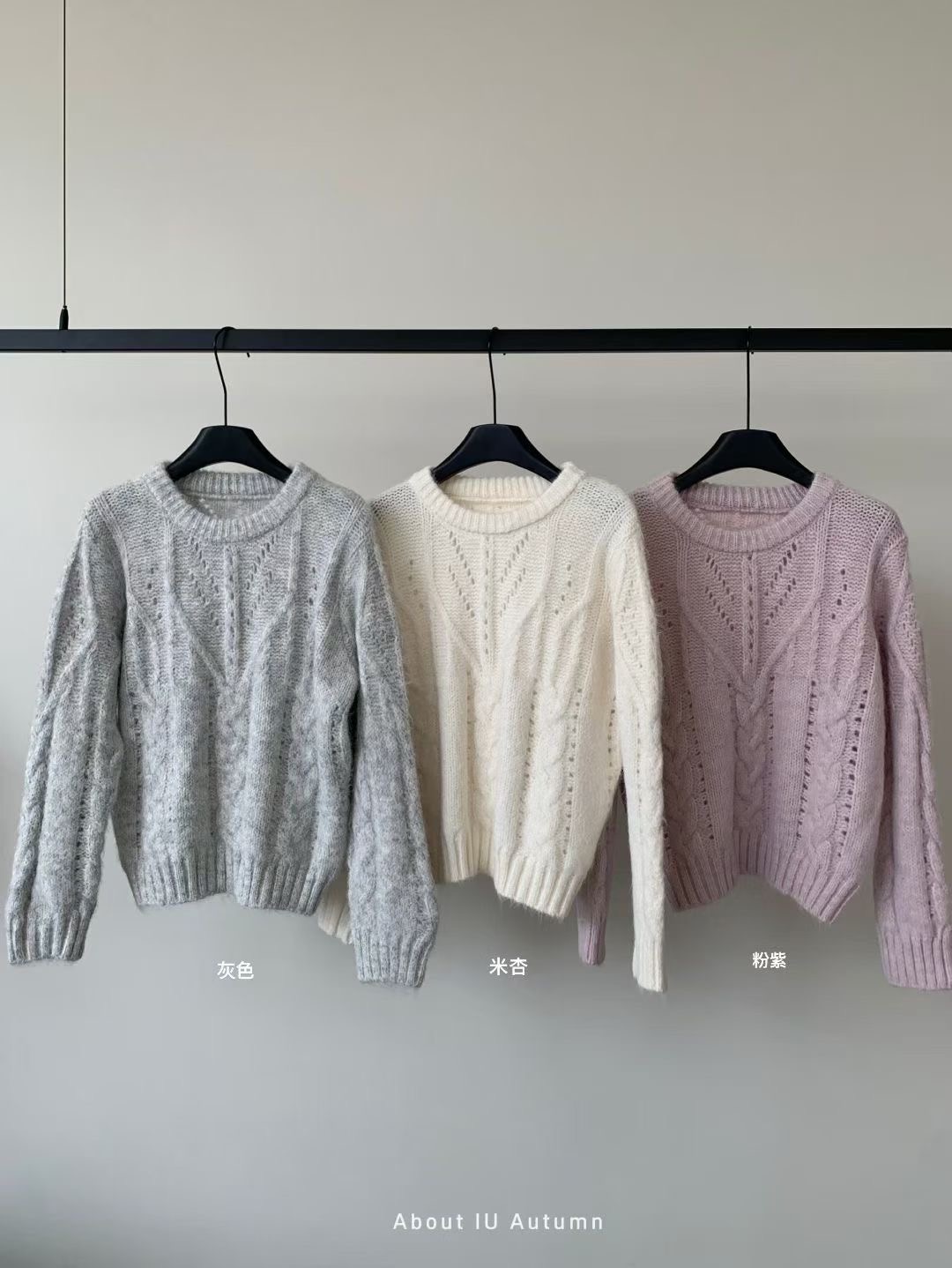 ANGE東大門㊣直郵女裝新款人氣時尚熱賣推薦休閑25秋冬毛衣ANGE毛衣圖色3左三色