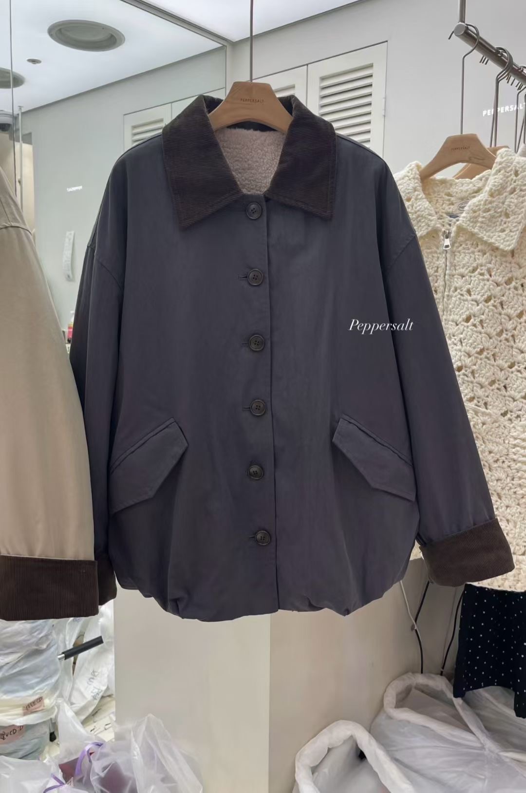 PEPPER 페페韓國代購㊣女士新品推薦25秋冬時尚職業夾克羊毛PEPPER-SEOUL夾克