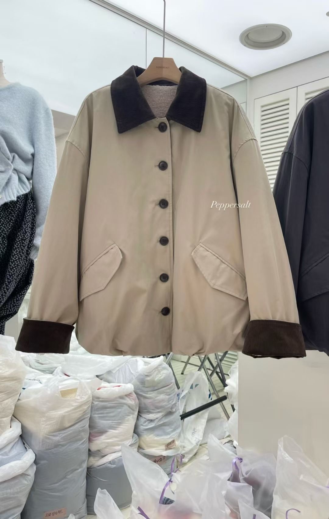 PEPPER 페페韓國代購㊣女士新品推薦25秋冬時尚職業夾克羊毛PEPPER-SEOUL夾克圖色2