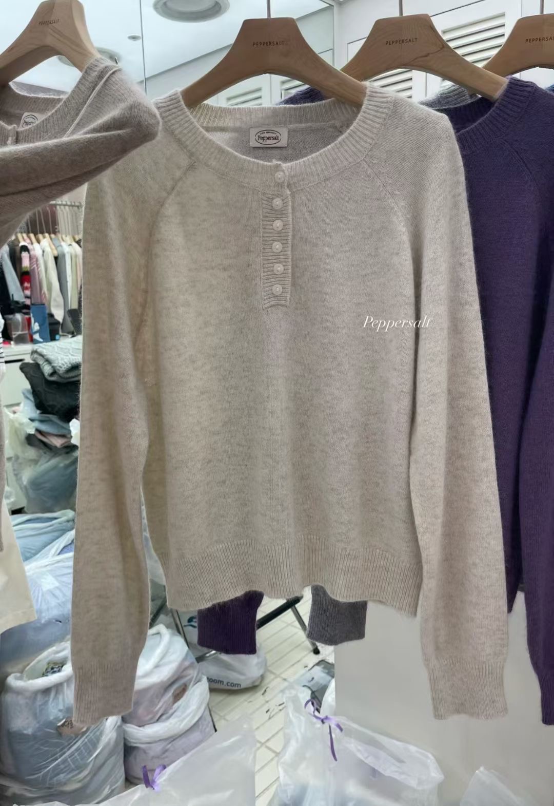 PEPPER 페페東大門㊣實拍女士新款真品休閑人氣職業針織衫PEPPER-SEOUL針織衫圖色2