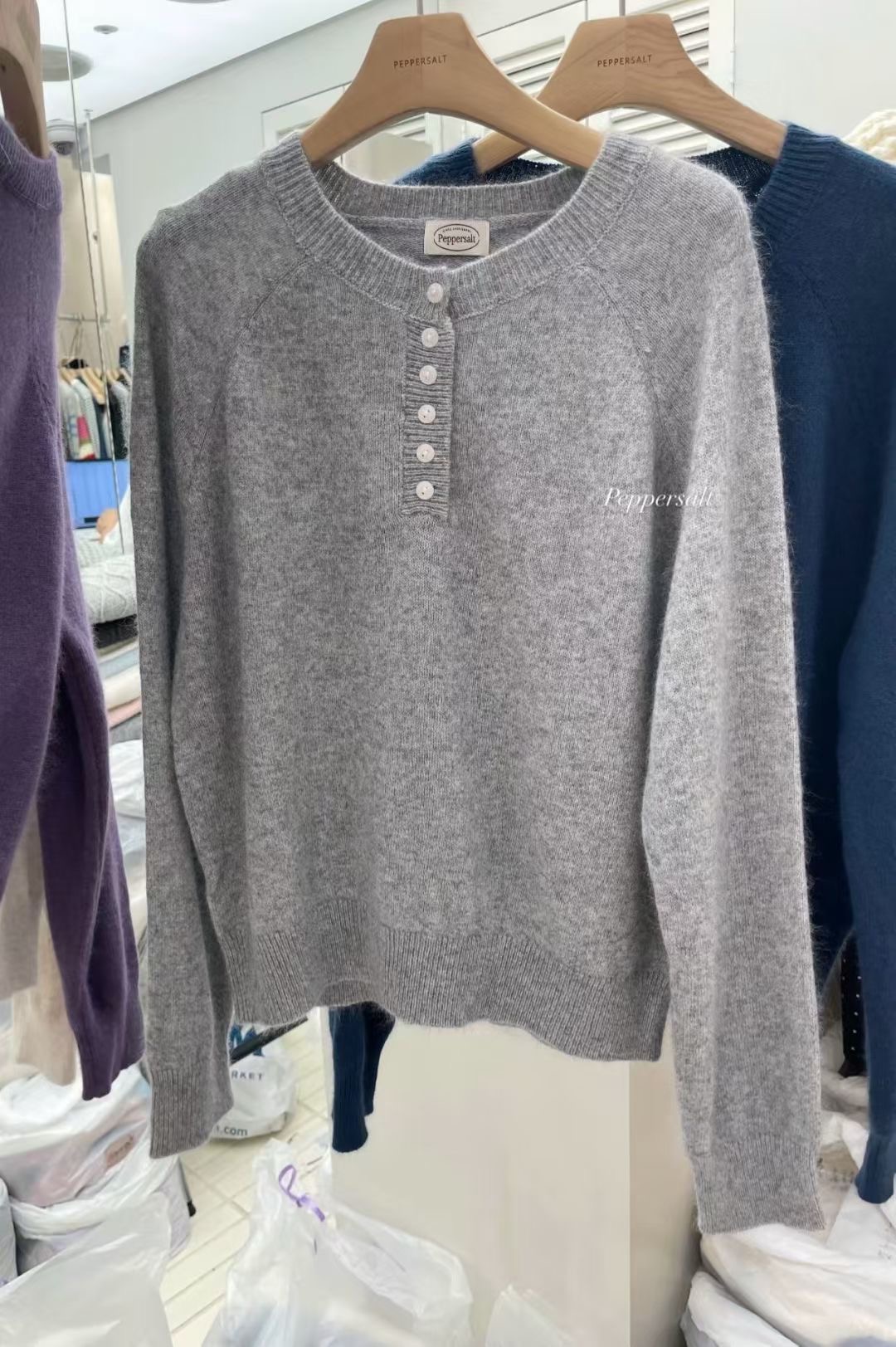 PEPPER 페페東大門㊣實拍女士新款真品休閑人氣職業針織衫PEPPER-SEOUL針織衫圖色4