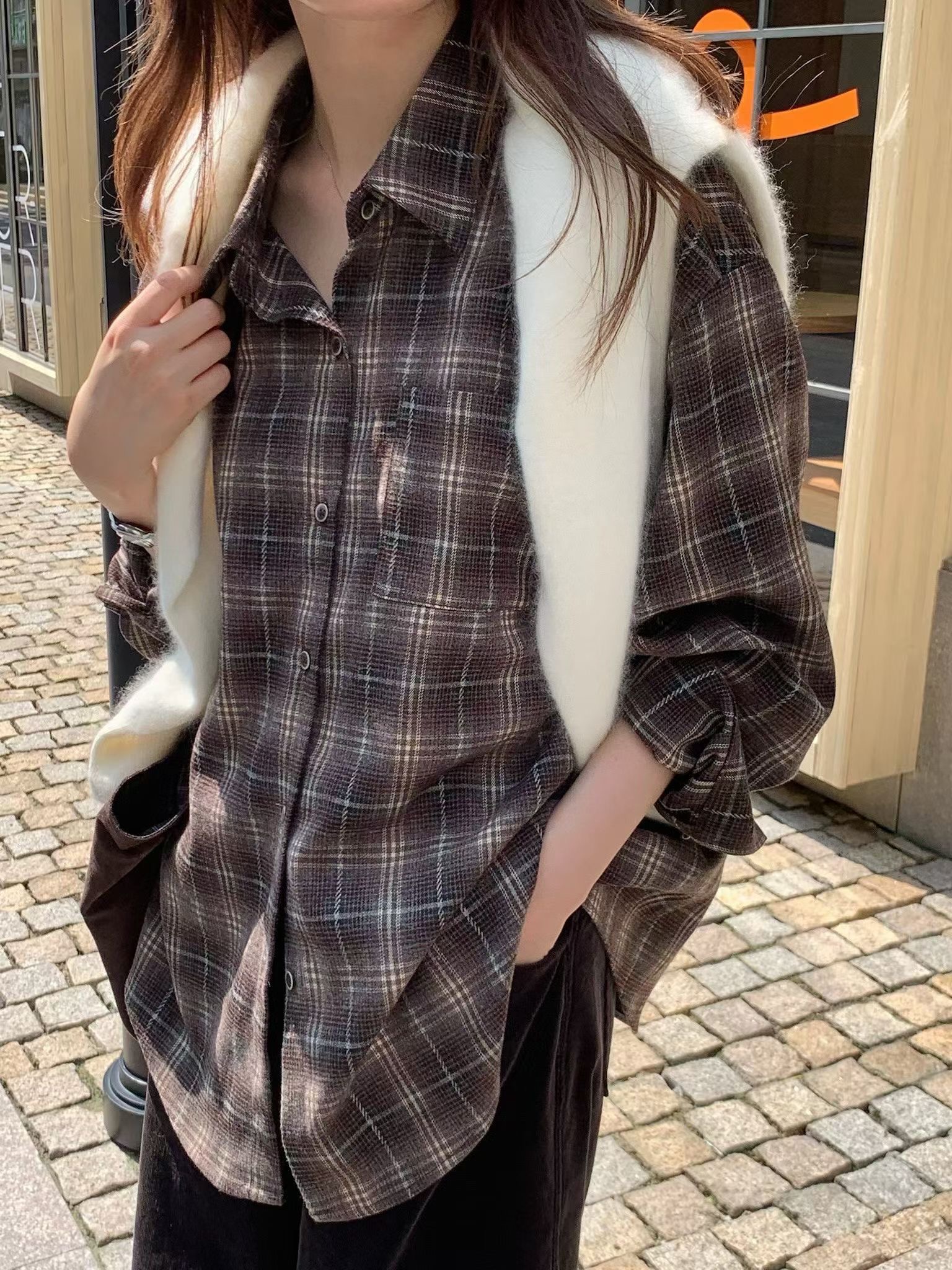 ANGE東大門㊣實拍女士新款時尚休閑推薦真品襯衫蕾絲衫迷彩ANGE襯衫/蕾絲衫