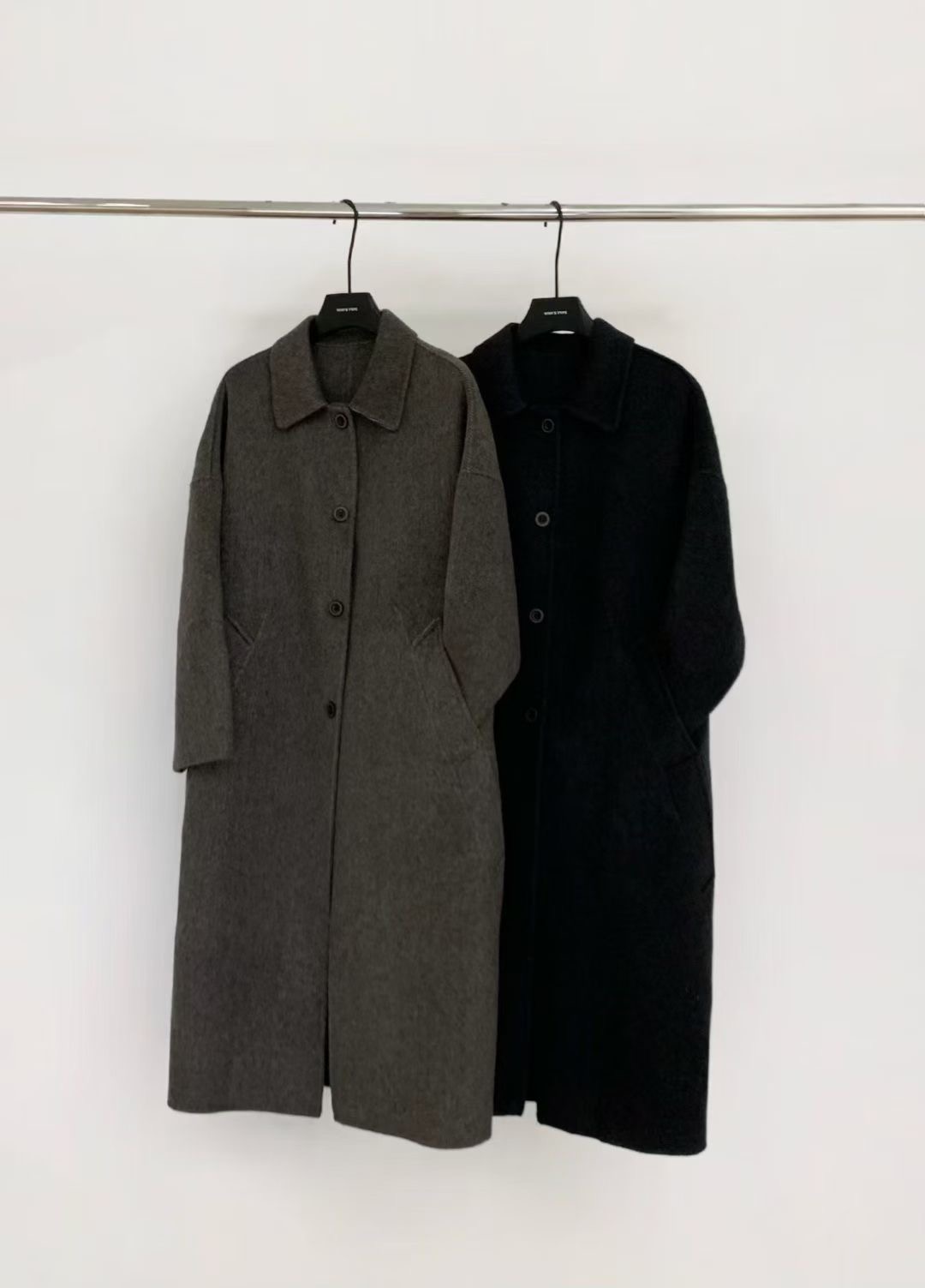 ANGE東大門㊣實拍女裝新款時尚休閑人氣真品職業中長款大衣ANGE中長款大衣圖色2左二色