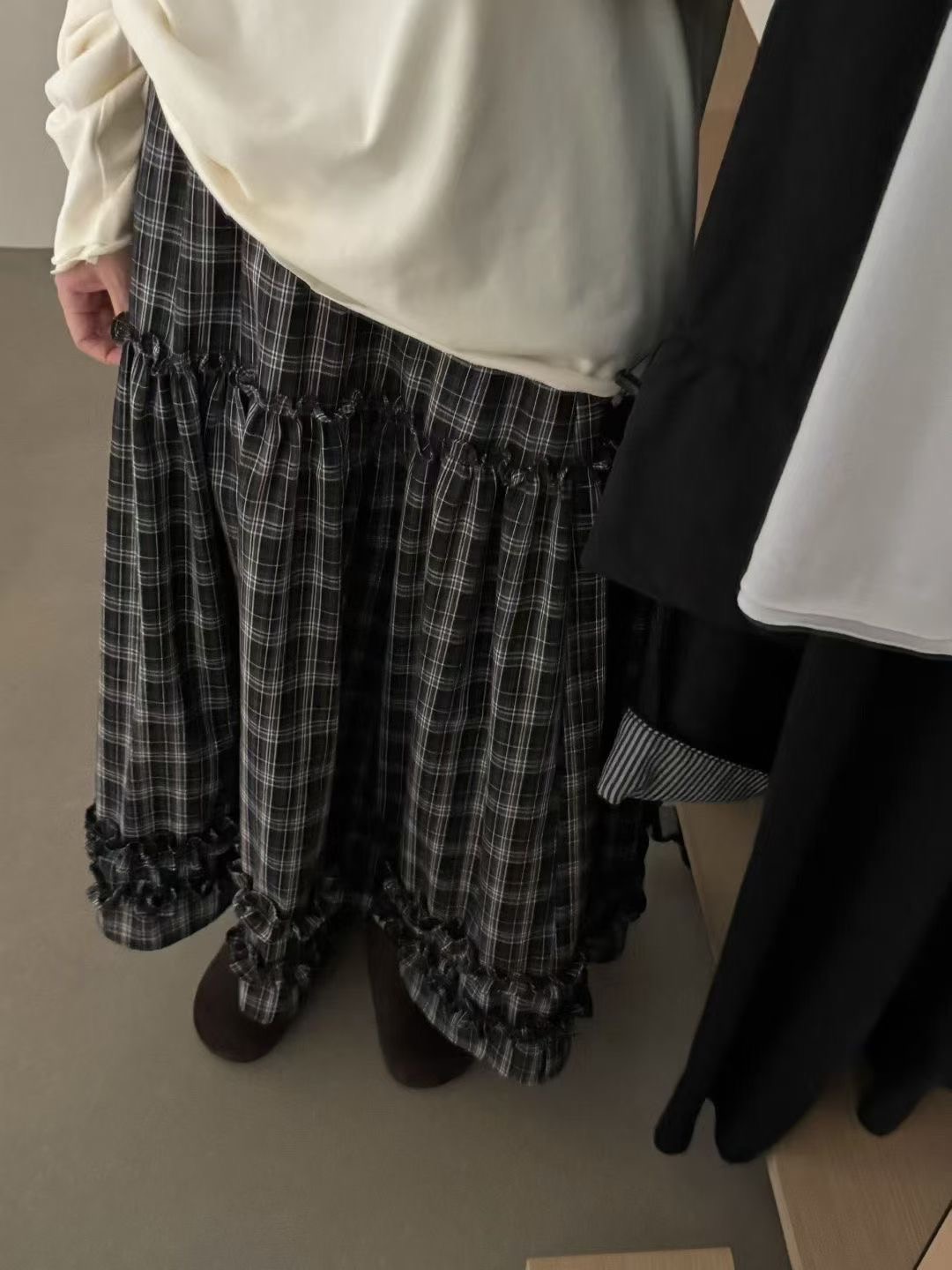 ANGE韓國代購㊣女裝新品時尚人氣推薦25秋冬職業休閑熱賣長裙ANGE長裙