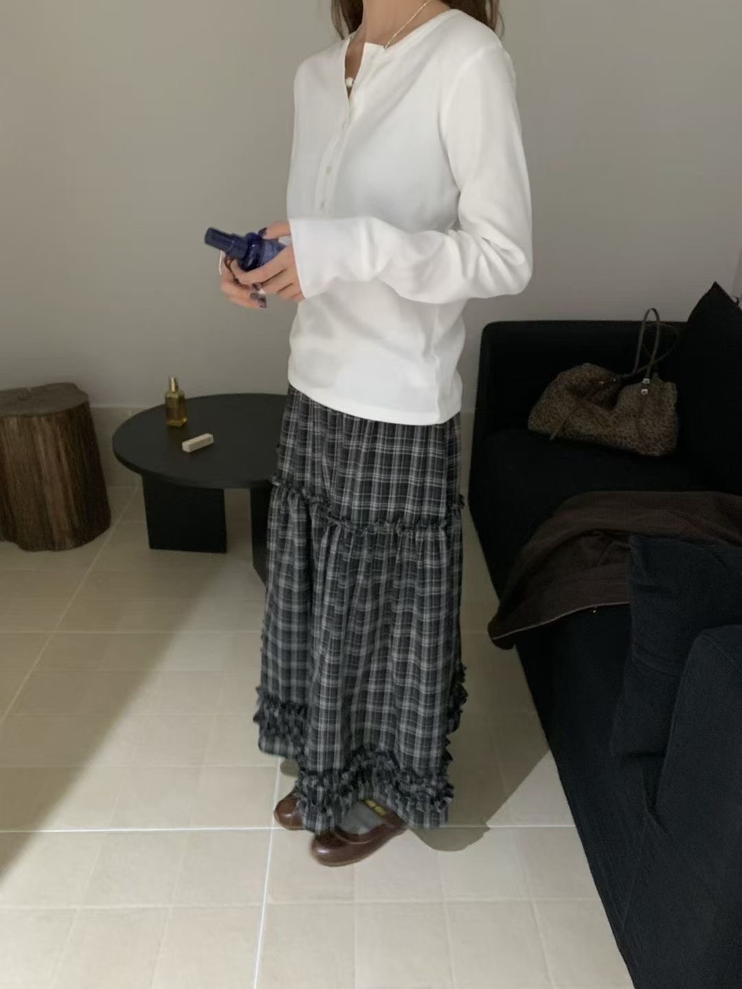 ANGE韓國代購㊣女裝新品時尚人氣推薦25秋冬職業休閑熱賣長裙ANGE長裙