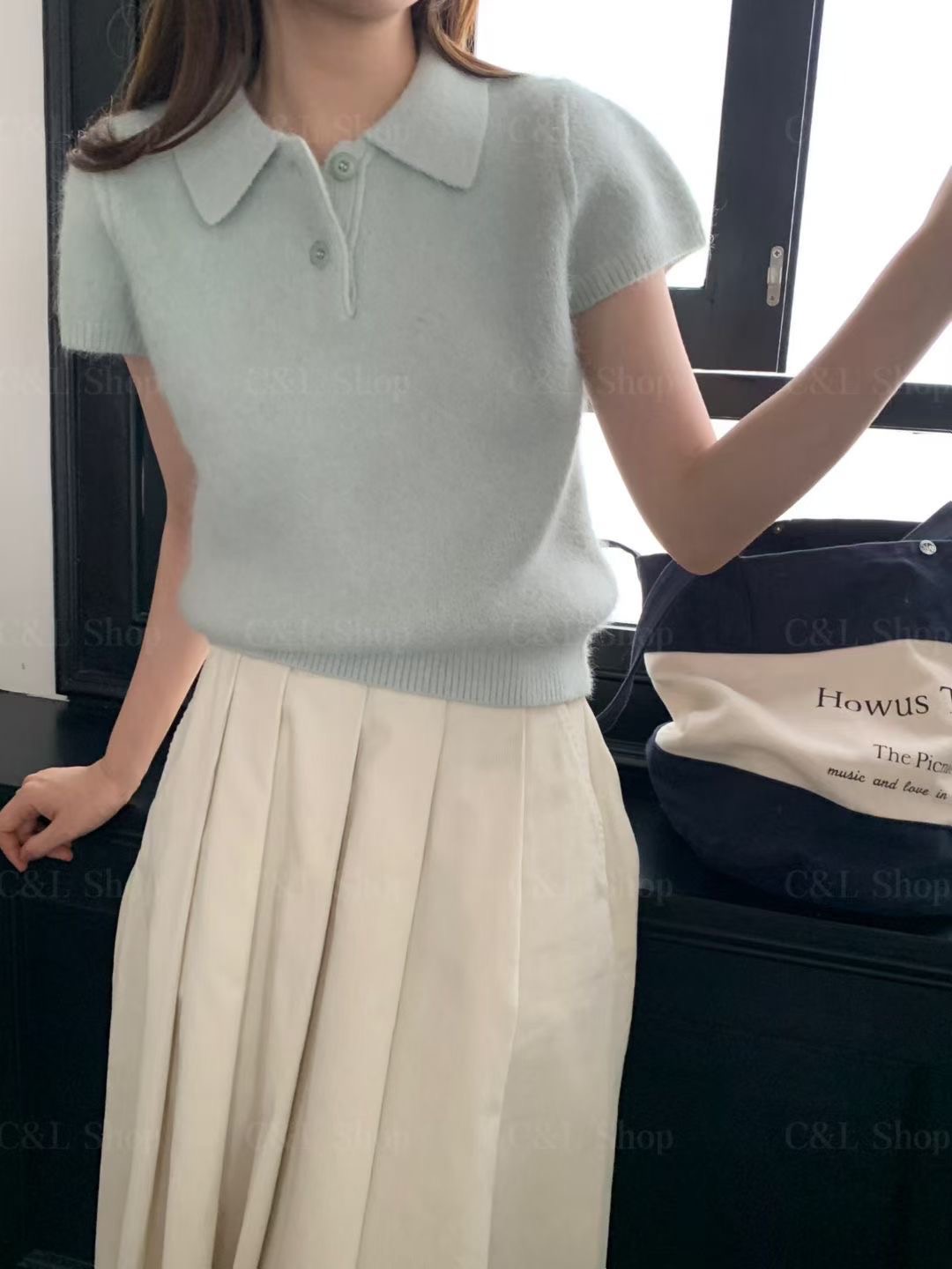 ANGE韓國代購㊣女士新品職業休閑25秋冬人氣真品推薦針織衫ANGE針織衫圖色2