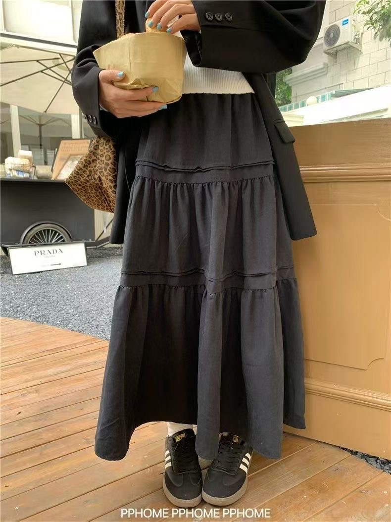 ANGE韓國直郵㊣女士新品時尚25秋冬推薦熱賣真品長裙不含腰帶ANGE長裙圖色2