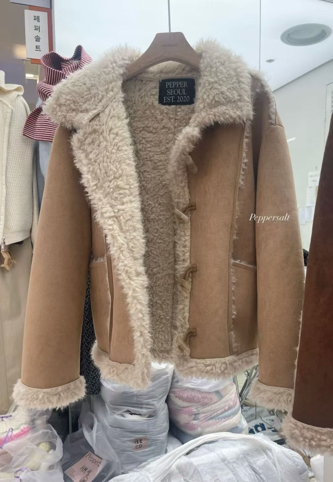 PEPPER 페페韓國代購㊣女裝新款真品推薦休閑時尚短款大衣PEPPER-SEOUL短款大衣