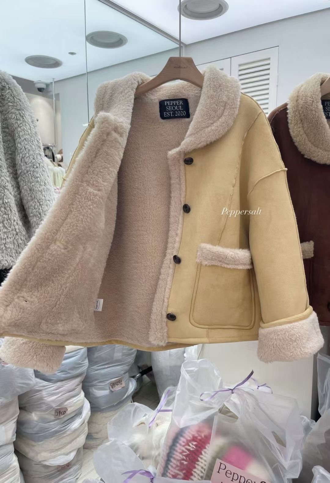 PEPPER 페페東大門㊣直郵女裝新款真品職業時尚人氣短款大衣PEPPER-SEOUL短款大衣