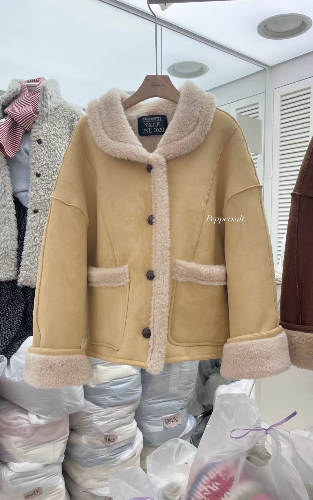 PEPPER 페페東大門㊣直郵女裝新款真品職業時尚人氣短款大衣PEPPER-SEOUL短款大衣