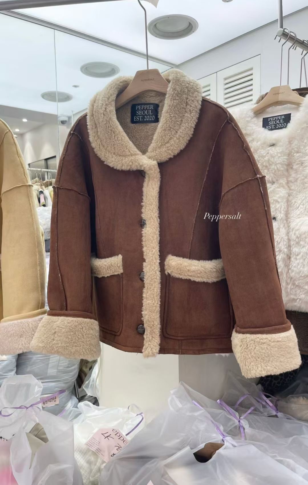 PEPPER 페페東大門㊣直郵女裝新款真品職業時尚人氣短款大衣PEPPER-SEOUL短款大衣圖色2