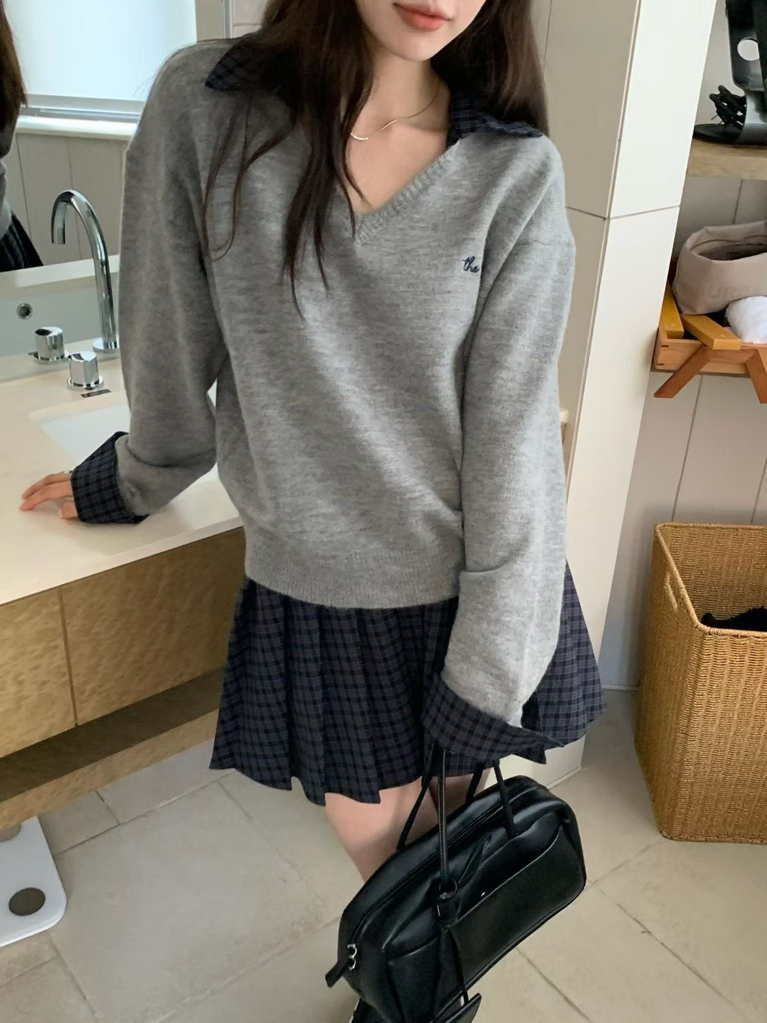 ANGE韓國直郵㊣女裝新款人氣熱賣休閑時尚真品25秋冬針織衫ANGE針織衫