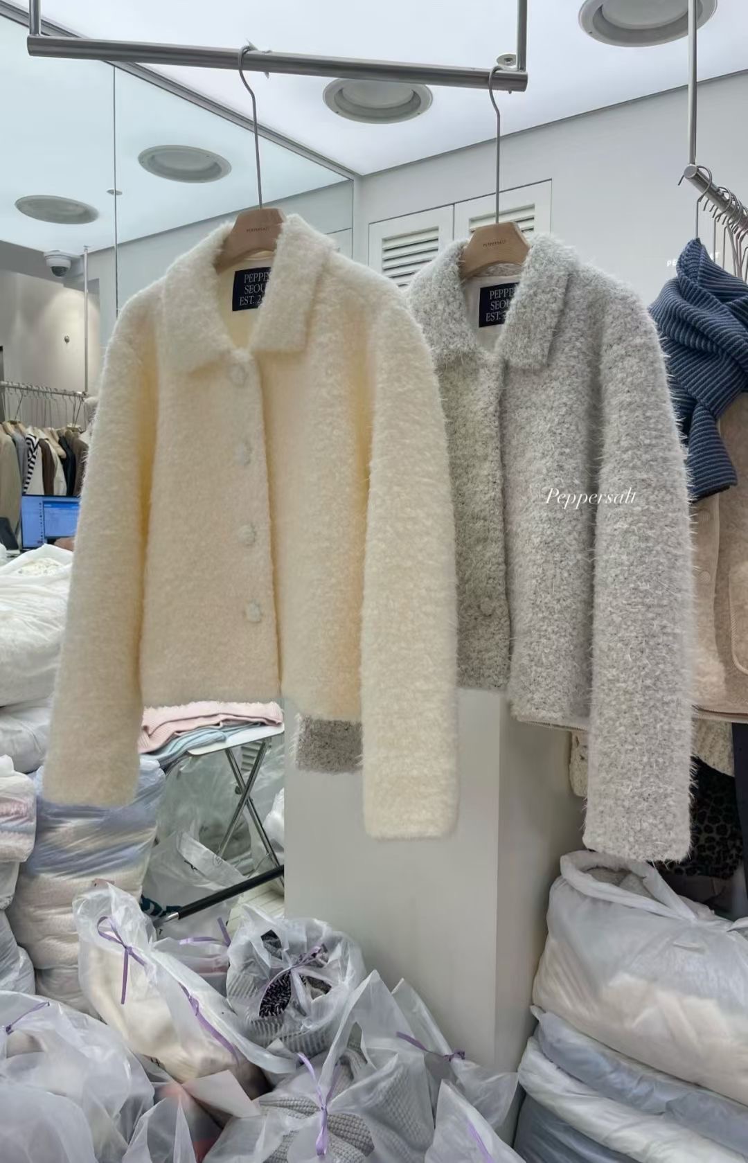 PEPPER 페페東大門㊣代購女士新款真品人氣時尚短款大衣兔子PEPPER-SEOUL短款大衣