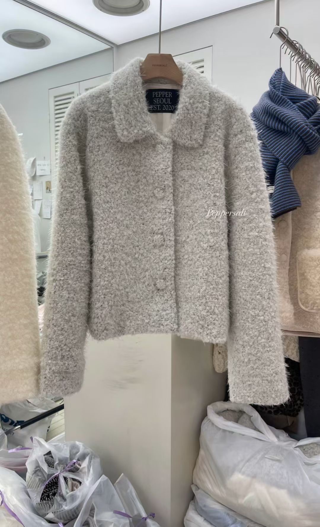 PEPPER 페페東大門㊣代購女士新款真品人氣時尚短款大衣兔子PEPPER-SEOUL短款大衣圖色2