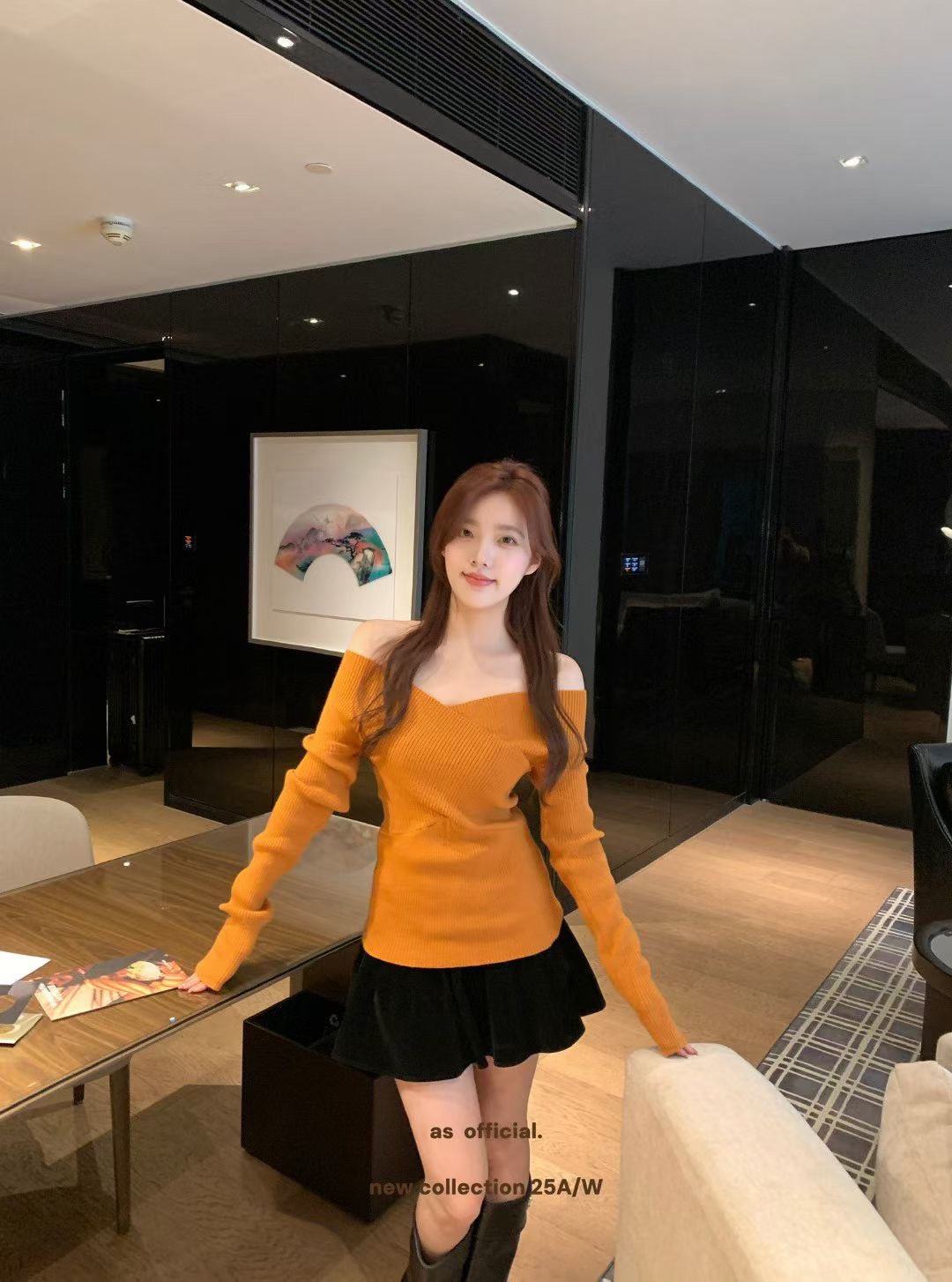 ANGE韓國代購㊣女裝新品推薦人氣時尚休閑25秋冬職業針織衫ANGE針織衫