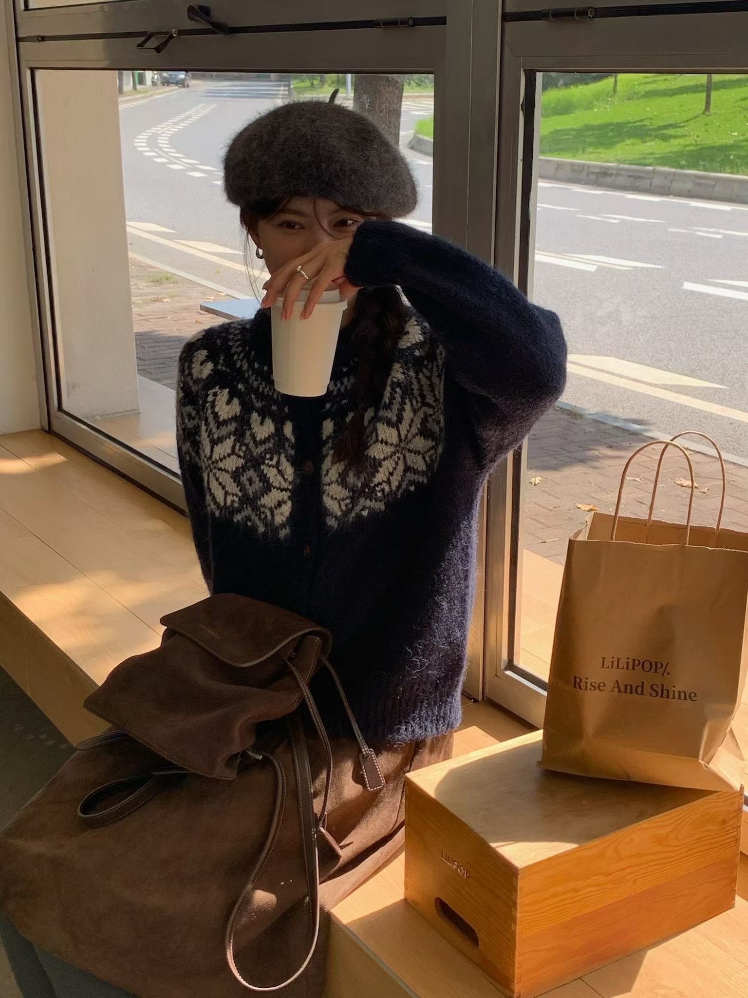 ANGE韓國代購㊣女裝新品25秋冬休閑時尚推薦職業真品針織衫ANGE針織衫