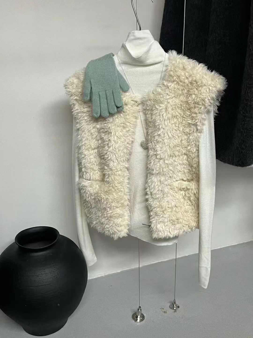 ANGE東大門㊣代購女裝新品時尚25秋冬職業真品馬甲不含內搭ANGE馬甲圖色2