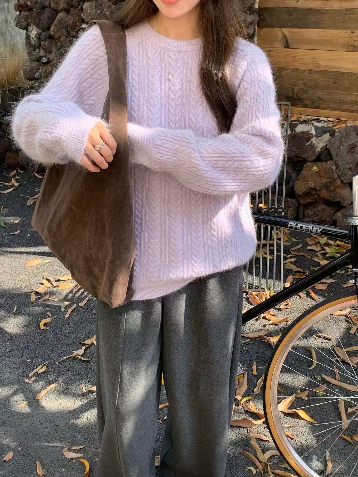 ANGE東大門㊣實拍女士新品熱賣25秋冬推薦真品休閑人氣針織衫ANGE針織衫圖色3