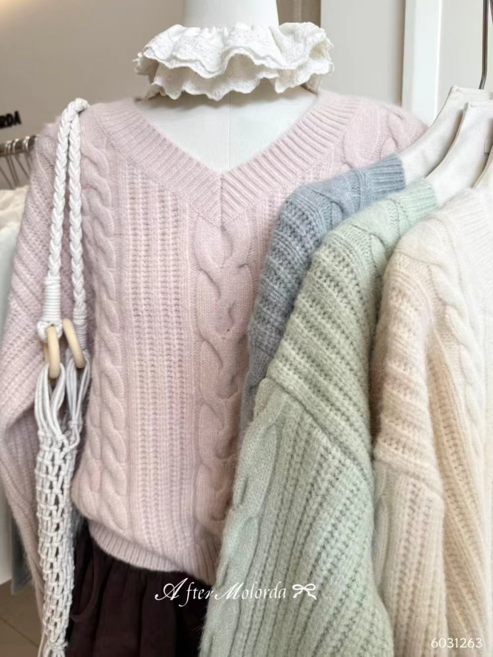 ANGE東大門㊣直郵女裝新款25秋冬人氣真品職業時尚休閑毛衣ANGE毛衣