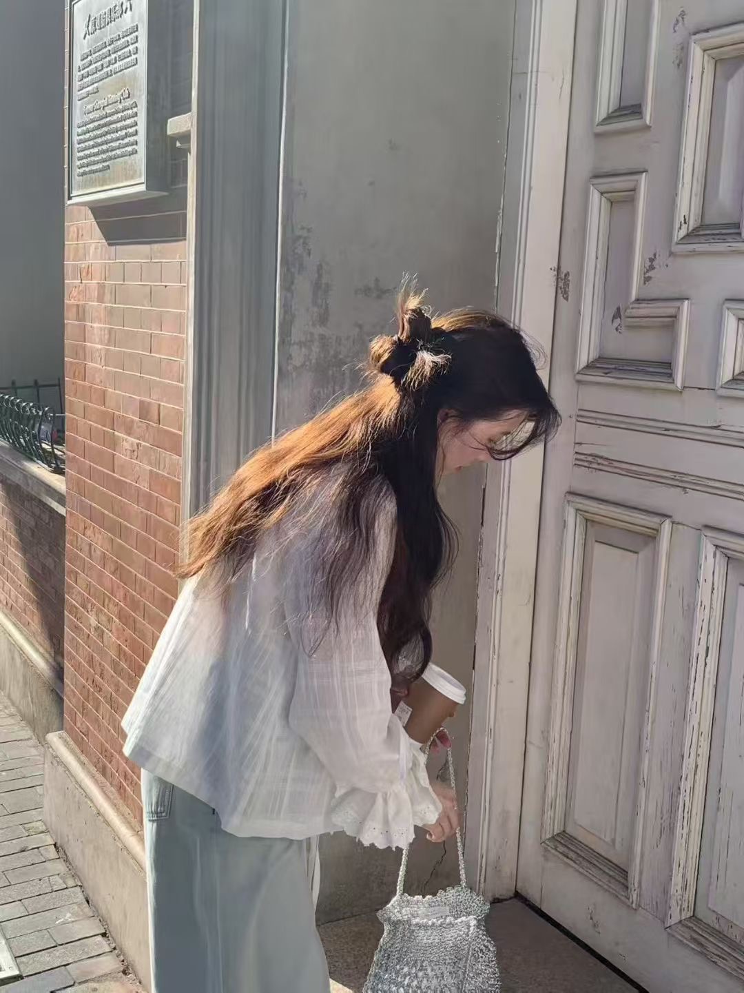 ANGE東大門㊣實拍女裝新品25秋冬真品人氣休閑熱賣襯衫蕾絲衫ANGE襯衫/蕾絲衫