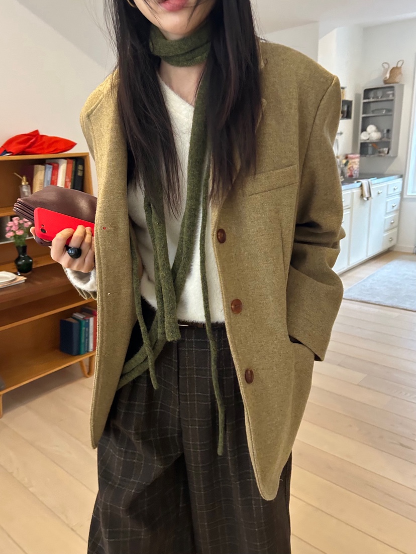 ME MO東大門㊣直郵女士新款時尚25秋冬人氣熱賣夾克羊毛羅紋ME MO夾克