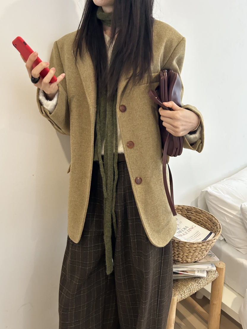 ME MO東大門㊣直郵女士新款時尚25秋冬人氣熱賣夾克羊毛羅紋ME MO夾克