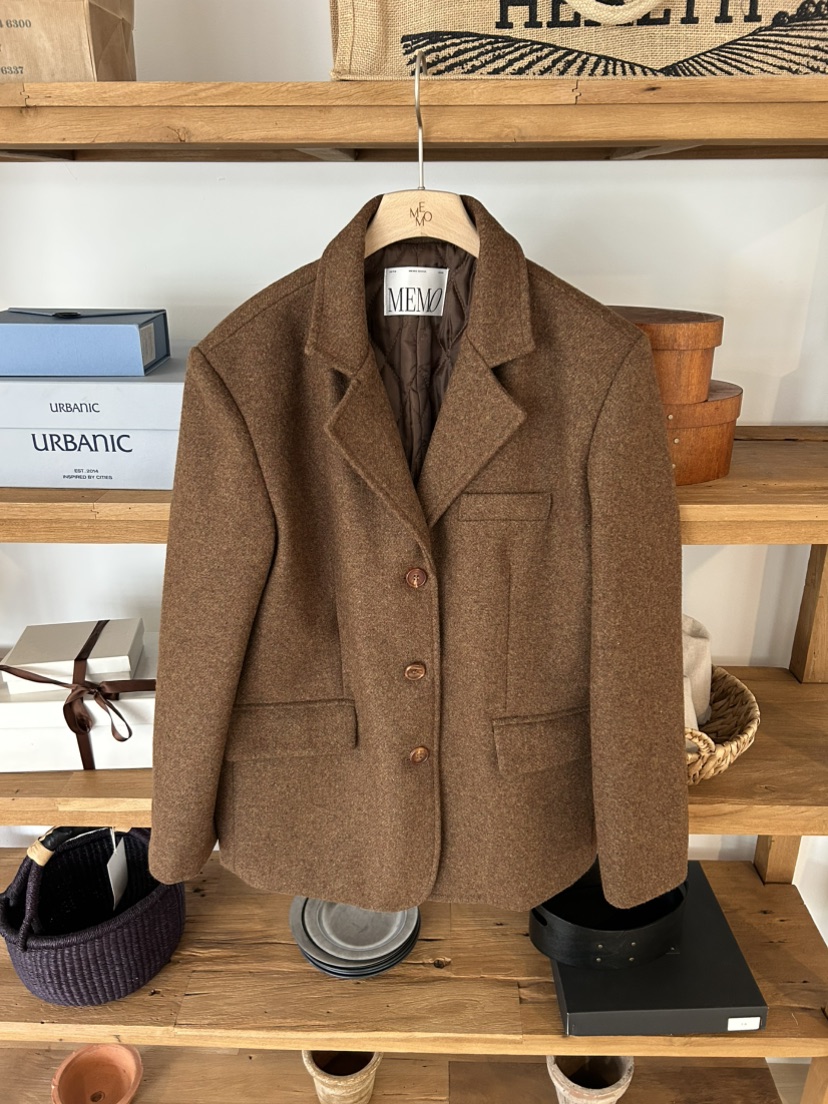 ME MO東大門㊣直郵女士新款時尚25秋冬人氣熱賣夾克羊毛羅紋ME MO夾克圖色1