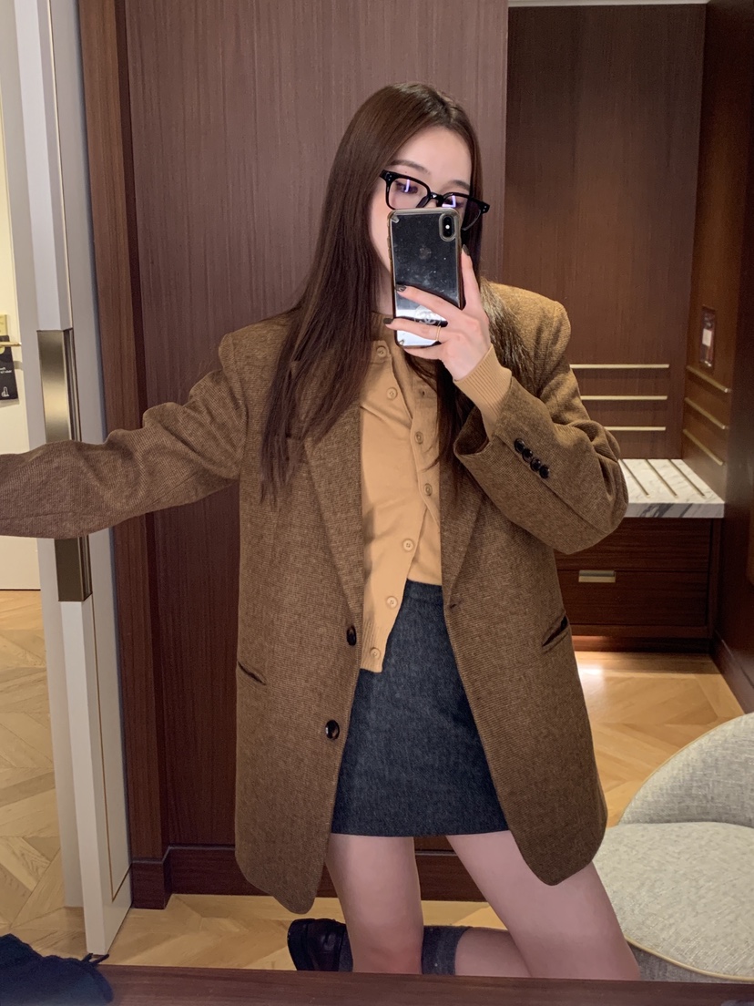 ME MO東大門㊣代購女士新品職業25秋冬時尚熱賣真品休閑夾克ME MO夾克圖色1