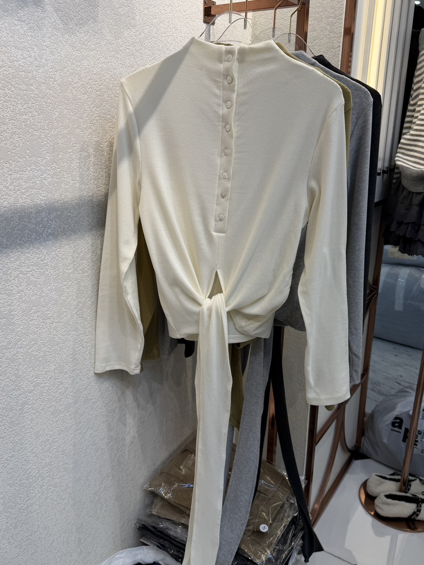 SYMBOL東大門㊣直郵女裝新品熱賣25秋冬真品時尚長袖T恤紐扣SYMBOL長袖T恤圖色3