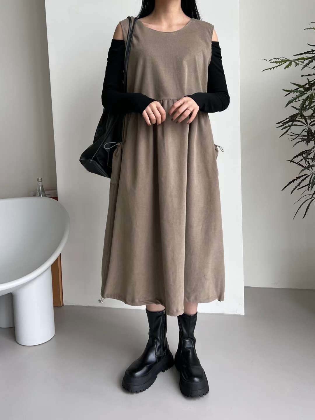 ALL IN-올인-T韓國代購㊣女裝新品人氣熱賣連衣裙不含內搭ALL IN連衣裙圖色2