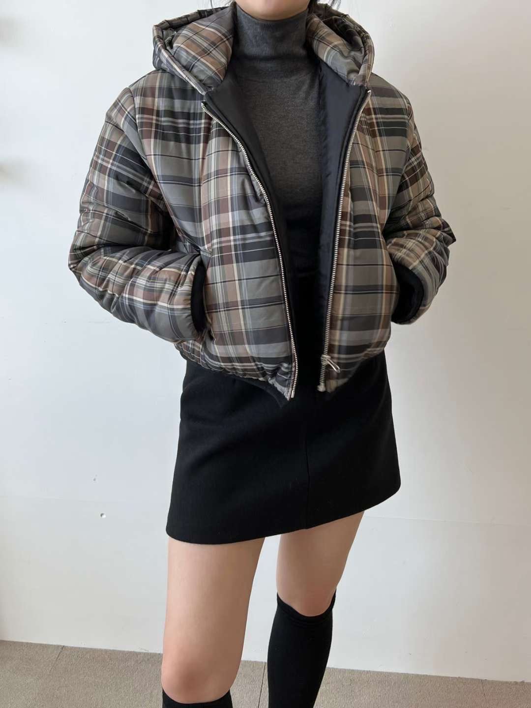 ALL IN-올인-T韓國直郵㊣女裝新款熱賣職業25秋冬短款棉服ALL IN短款棉服圖色1