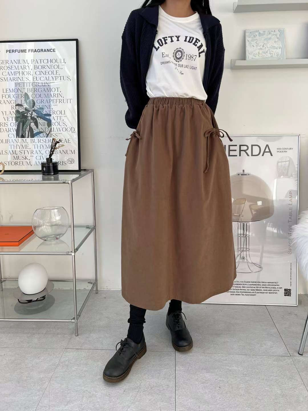 ALL IN-올인-T東大門㊣代購女裝新款熱賣25秋冬休閑長裙ALL IN長裙圖色2