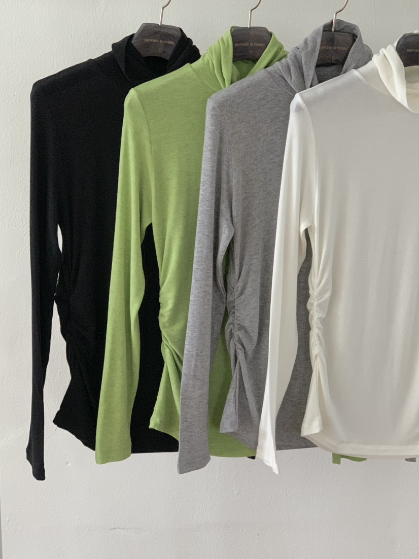 BEFORE SUNRISE東大門㊣實拍女裝新品人氣熱賣長袖T恤褶皺BEFORE SUNRISE長袖T恤