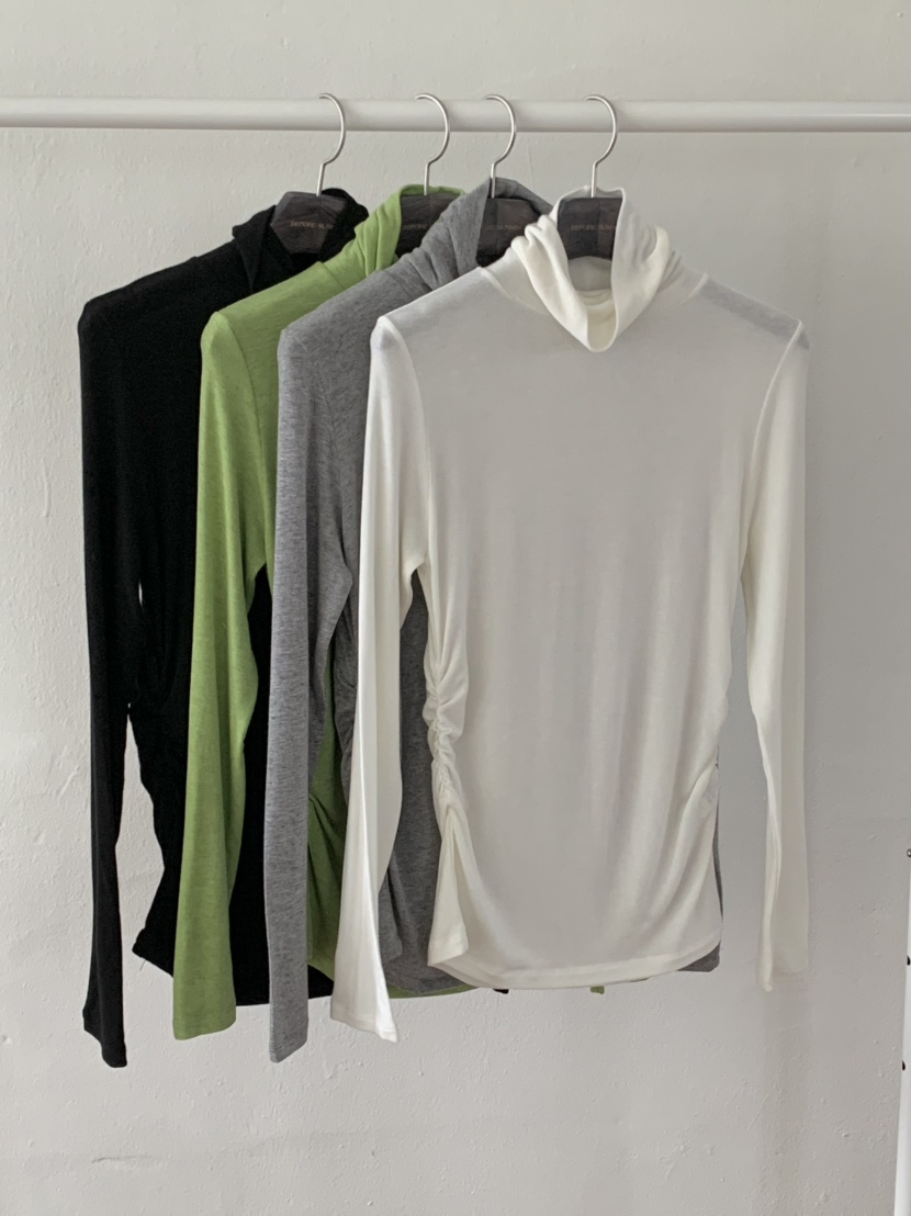 BEFORE SUNRISE東大門㊣實拍女裝新品人氣熱賣長袖T恤褶皺BEFORE SUNRISE長袖T恤