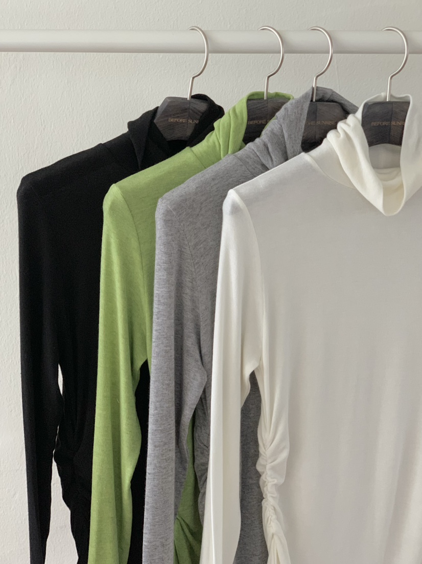 BEFORE SUNRISE東大門㊣實拍女裝新品人氣熱賣長袖T恤褶皺BEFORE SUNRISE長袖T恤