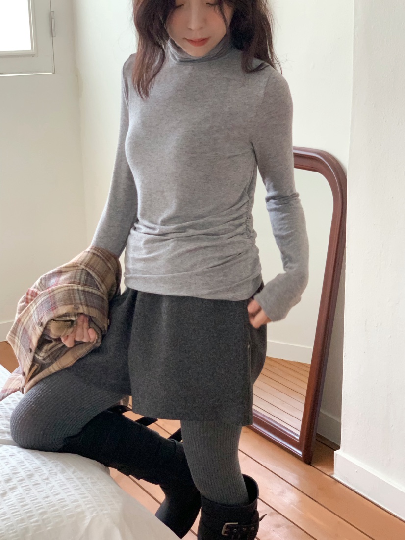 BEFORE SUNRISE東大門㊣實拍女裝新品人氣熱賣長袖T恤褶皺BEFORE SUNRISE長袖T恤