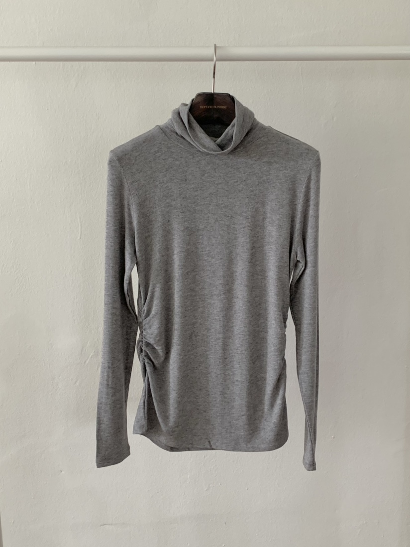 BEFORE SUNRISE東大門㊣實拍女裝新品人氣熱賣長袖T恤褶皺BEFORE SUNRISE長袖T恤圖色2