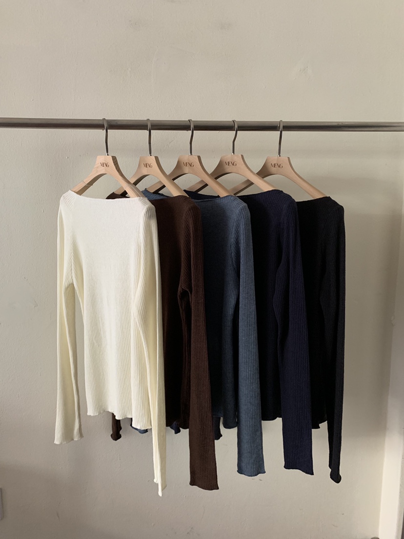 MENG東大門㊣直郵女士新品推薦熱賣真品25秋冬休閑長袖T恤羊毛MENG長袖T恤