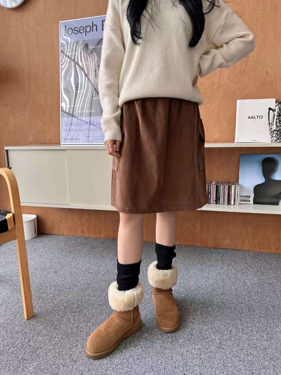 ALL IN-올인-T韓國直郵㊣女裝新款職業時尚半身裙中短裙ALL IN半身裙/中短裙圖色2