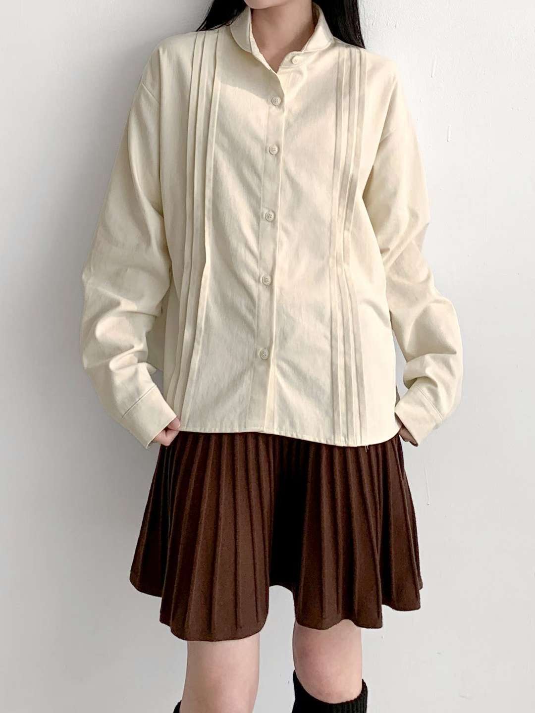 ALL IN-올인-T韓國直郵㊣女裝新款職業推薦25秋冬襯衫蕾絲衫ALL IN襯衫/蕾絲衫圖色1