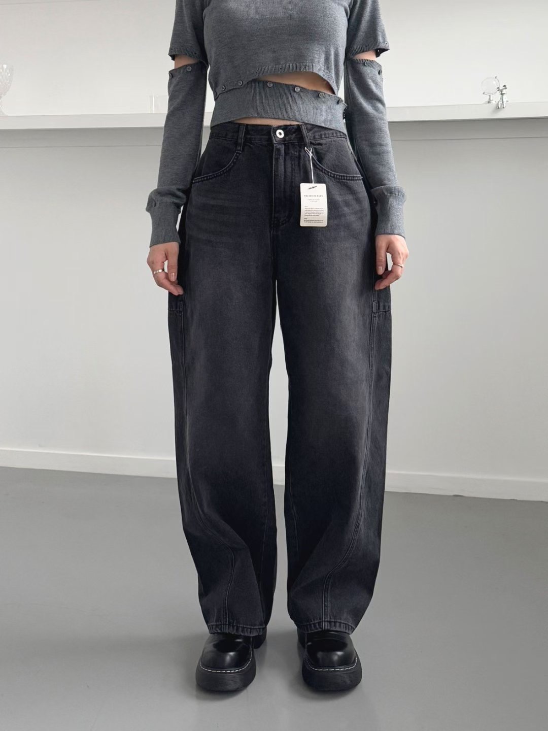 Theraw韓國直郵㊣女士新品休閑真品25秋冬時尚人氣熱賣牛仔褲Theraw牛仔褲圖色2