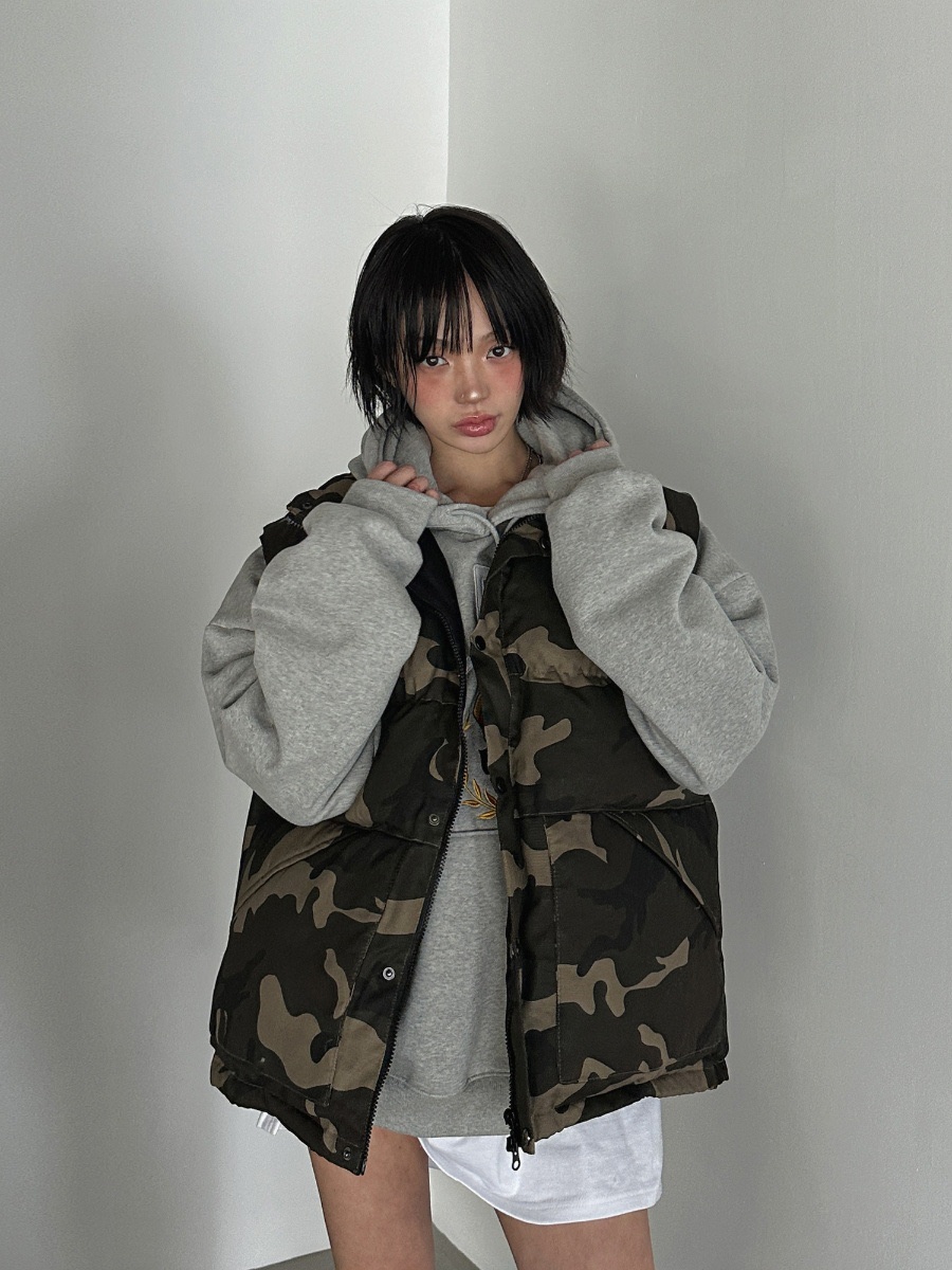 OURWAVE/OUR ROOM東大門㊣實拍女士新款人氣休閑馬甲迷彩Our Wave/Our Room馬甲