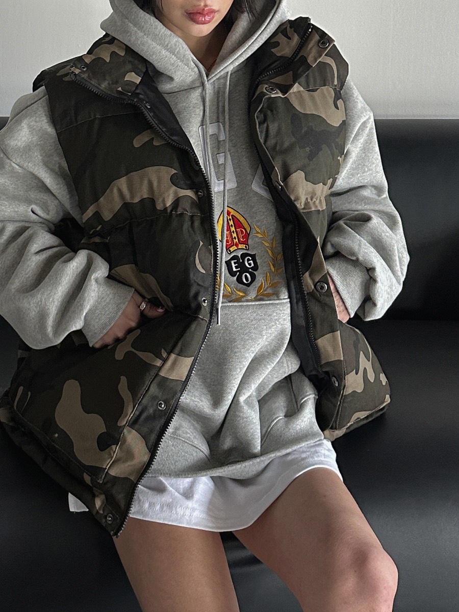 OURWAVE/OUR ROOM東大門㊣實拍女士新款人氣休閑馬甲迷彩Our Wave/Our Room馬甲