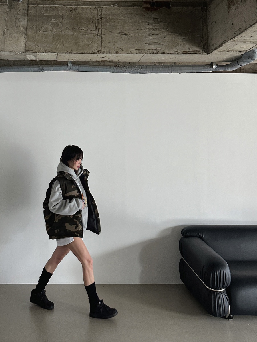 OURWAVE/OUR ROOM東大門㊣實拍女士新款人氣休閑馬甲迷彩Our Wave/Our Room馬甲