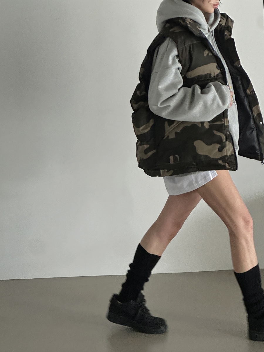 OURWAVE/OUR ROOM東大門㊣實拍女士新款人氣休閑馬甲迷彩Our Wave/Our Room馬甲