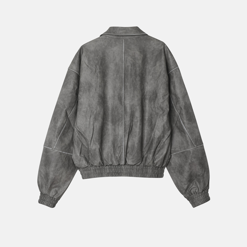 OURWAVE/OUR ROOM韓國直郵㊣女裝新品職業休閑短款棉服皮革Our Wave/Our Room短款棉服